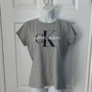 Calvin Klein Jeans Heather Gray Logo Tee